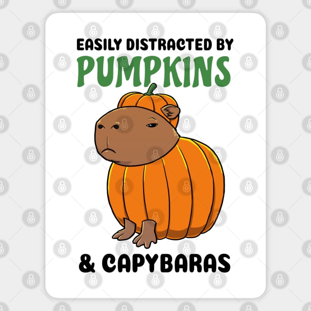 Easily Distracted by Pumpkins and Capybaras Magnet by capydays